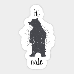 Hibernation design.  Hi Bear Nate Sticker